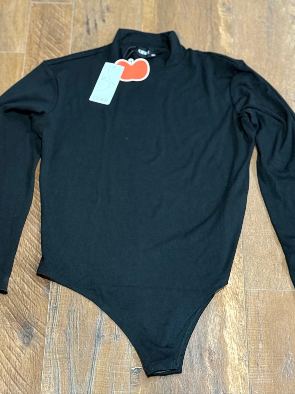 Cider Black Long-Sleeve Mock Neck Bodysuit